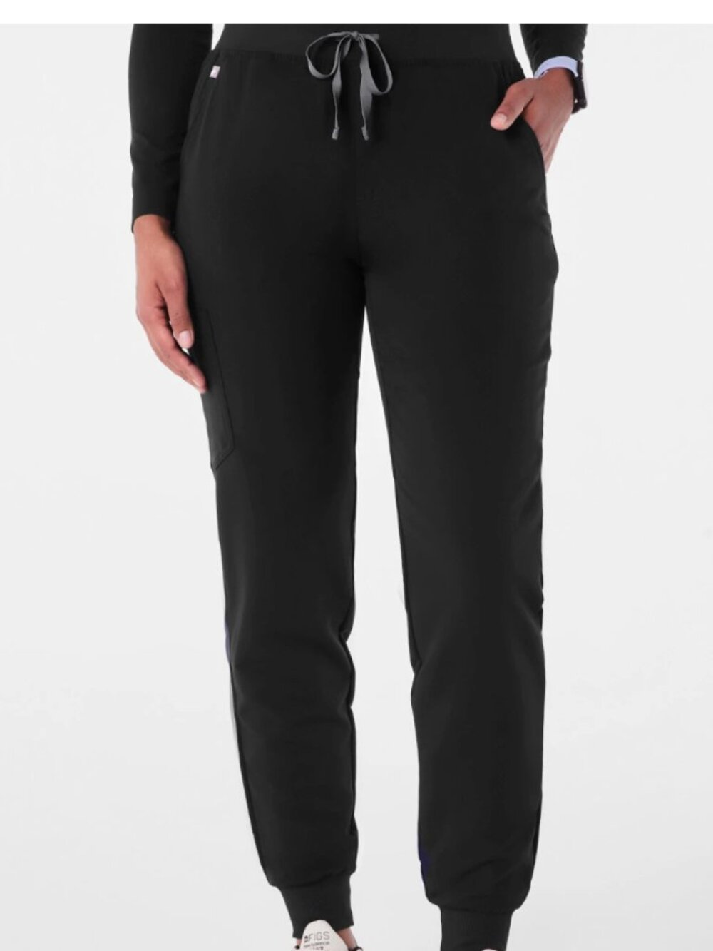 FIGS Technical Collection Black Zamora Jogger Scrub Pants Zip Pocket M/T